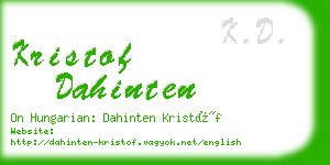 kristof dahinten business card
